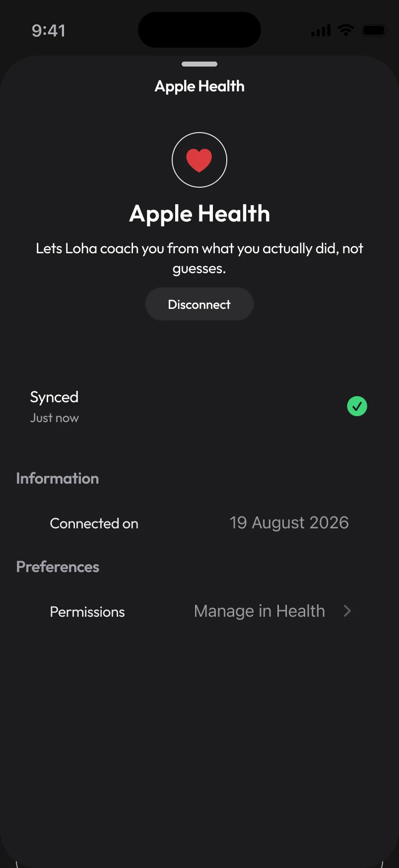 Loha app: Apple Health