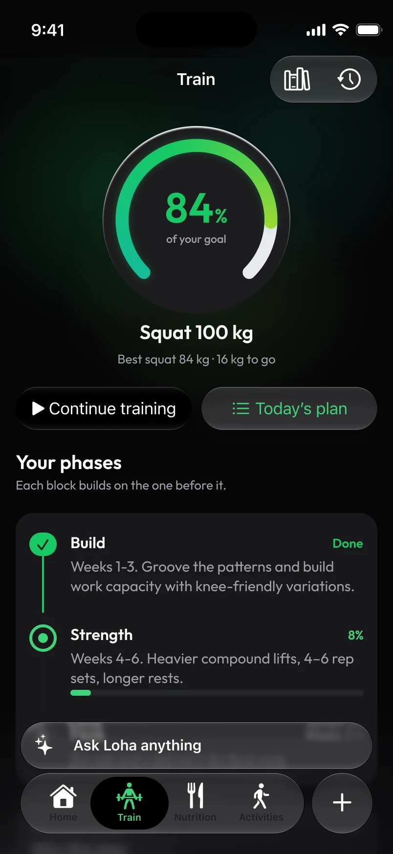Loha app: Train, Home (why this plan, expanded)