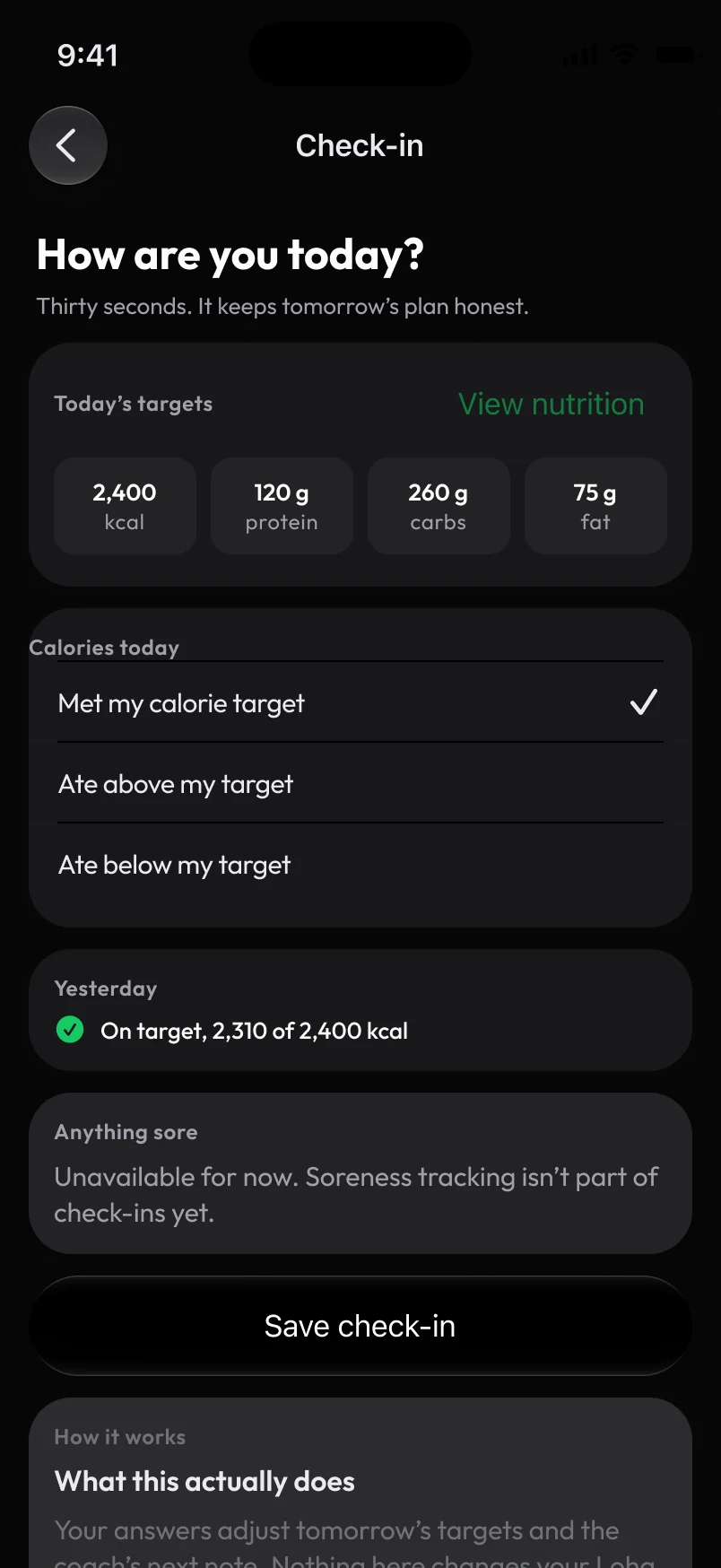 Loha app: Check-in