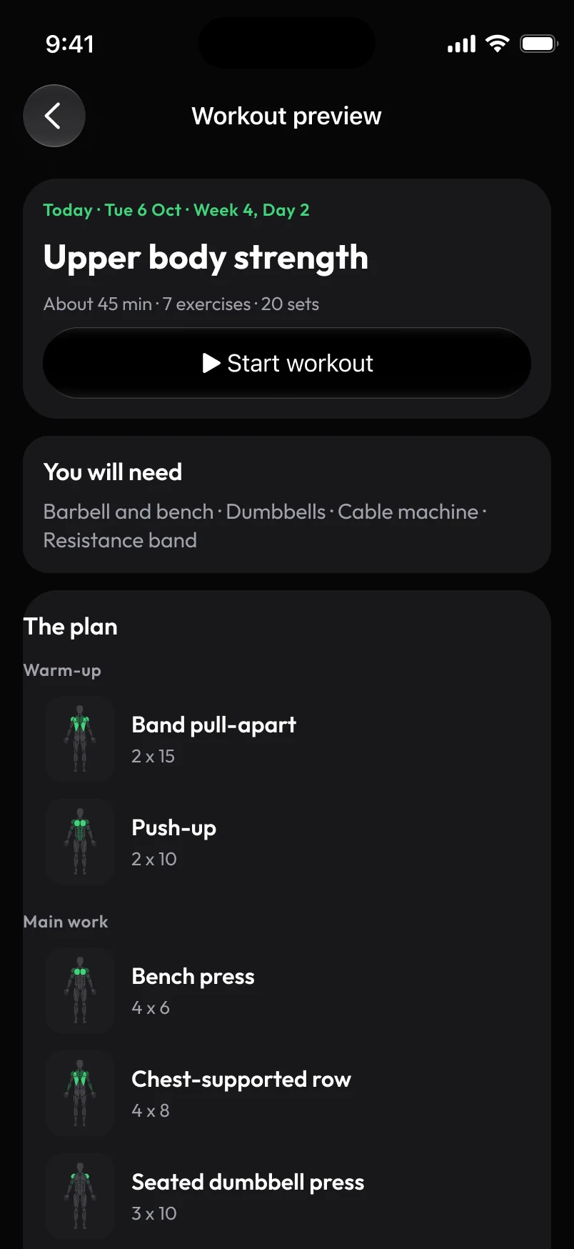 Loha app: Train, Workout preview