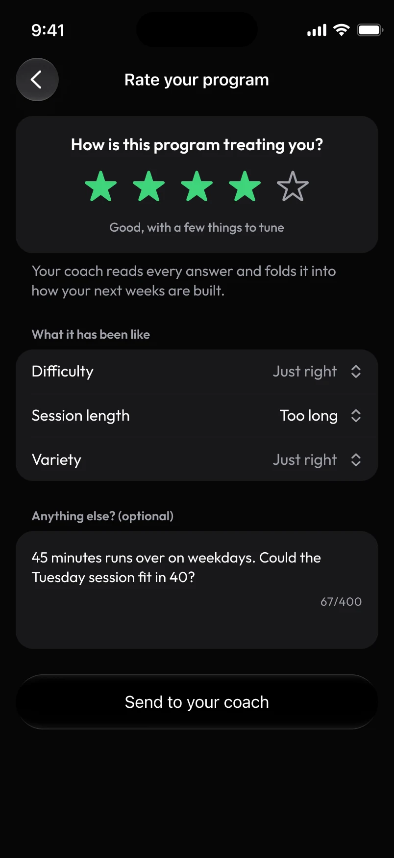 Loha app: Train, Rate your program