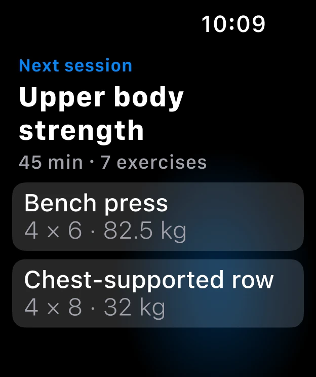 Apple Watch showing your next Loha session