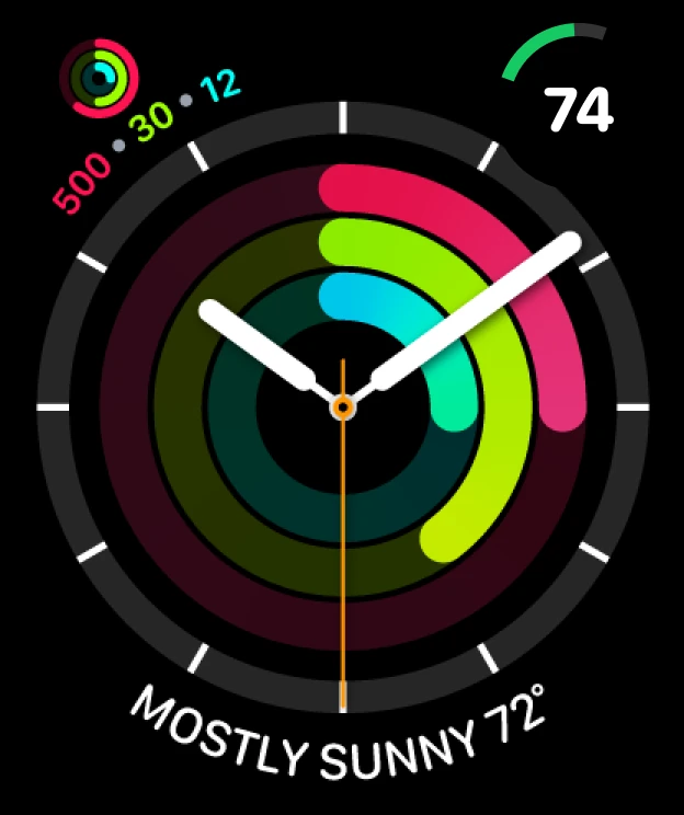 Apple Watch analog face with a Loha corner complication